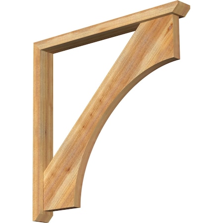 Ekena Millwork Westlake Slat Rough Sawn Bracket w/ Offset Brace, Western Red Cedar, 4"W x 38"D x 38"H BKT0402X38X38WTL06RWR